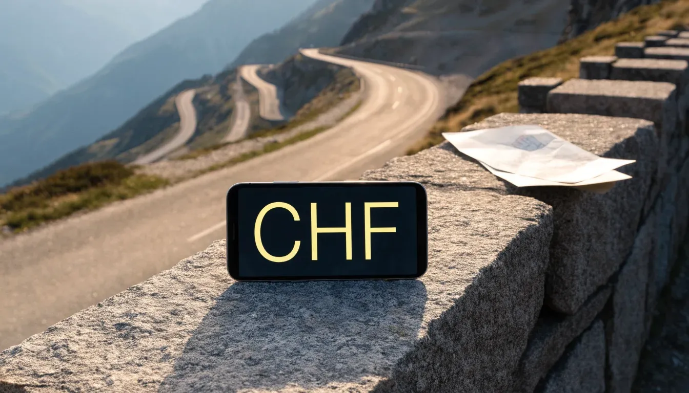 Eine leere Passstrasse mit Serpentinen windet sich im Morgenlicht einen Berg hinauf, am Rand stehen niedrige Steinpfosten.